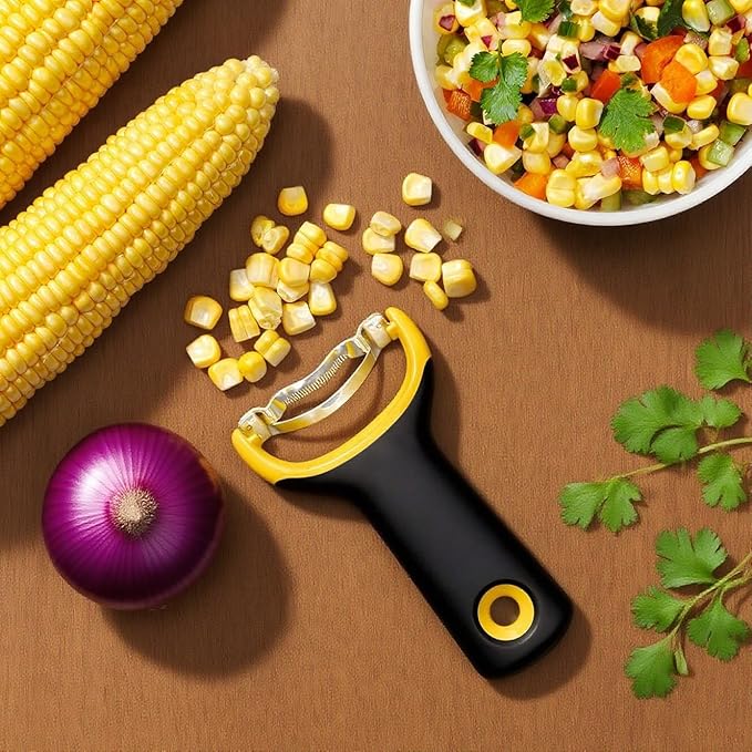 Corn Peeler for Corn on the Cob, Stainless Steel Corn Stripper Tool with Ergonomic Handle, Efficient Kernel Remover for Quick Food Prep, Dishwasher Safe