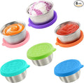 6x1.6 Oz Salad Dressing Containers With Lids, Small Leakproof Reusable Stainless Steel Salad Dressing Container To Go For Lunch Boxes,Sauce containers, Picnics,Travel Meal Prep And Kitchen Storage.