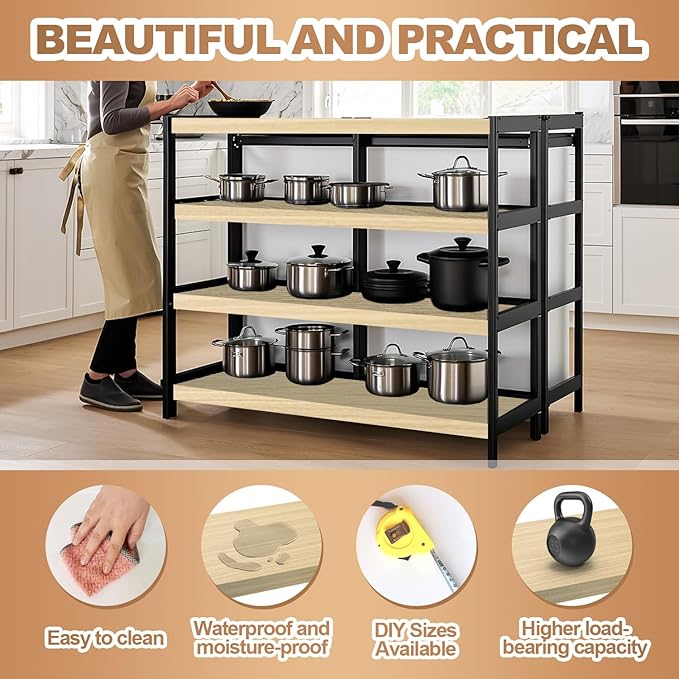 5 Pcs Wire Rack Covers 24x12x2.5 inch PVC Pantry Shelf Cover 0.31 inch Thick Removable Closet Wire Rack Shelf Covers,Decoration Kitchen Bathroom Office Shelving (Wood Color,24x12x2.5inch)