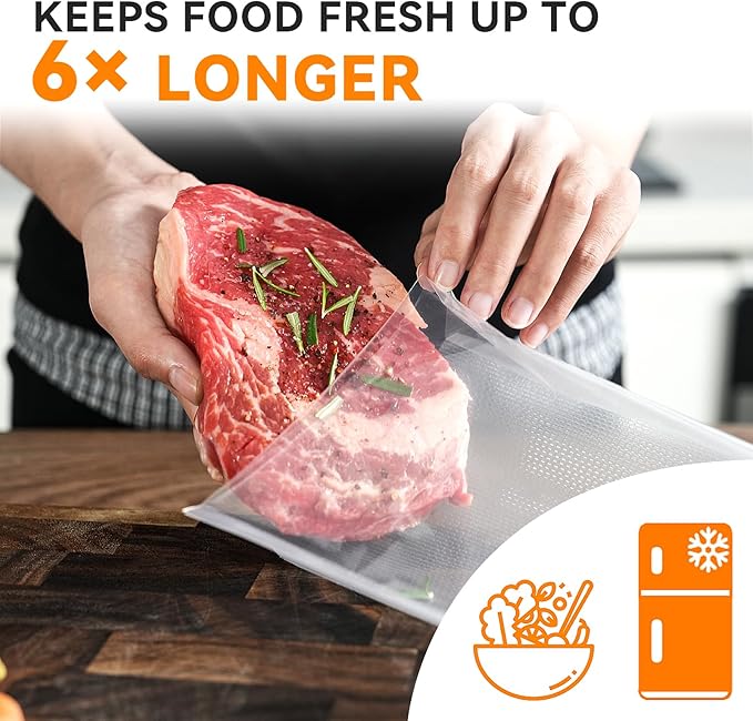 Wevac Vacuum Sealer Bags – 100 Count (6″×10″ & 8″×12″), Heavy-Duty BPA-Free Food Storage Bags, Puncture-Resistant, Freezer & Sous Vide Safe, Compatible with All Vacuum Sealers