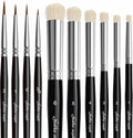 Drybrush Miniature Paint Brushes -10pcs Micro Detail Paint Brush Set, Small Fine Detail Brushes for Acrylics, Watercolors & Paint by Number, Figurine