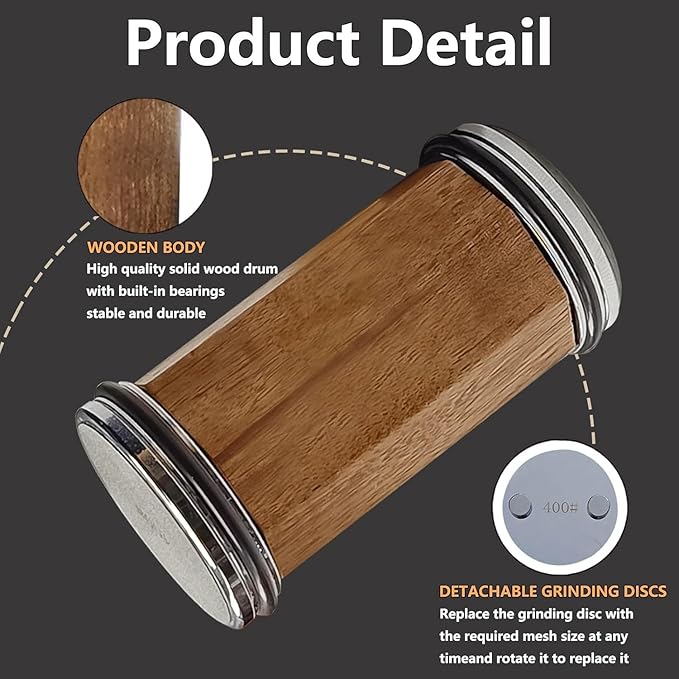Acacia Rolling Knife Sharpener with 2 Diamond discs and Corundum disc, Rolling Knife Sharpener Kit with 5 Magnetic Angle Offer 12/15/18/20/22°