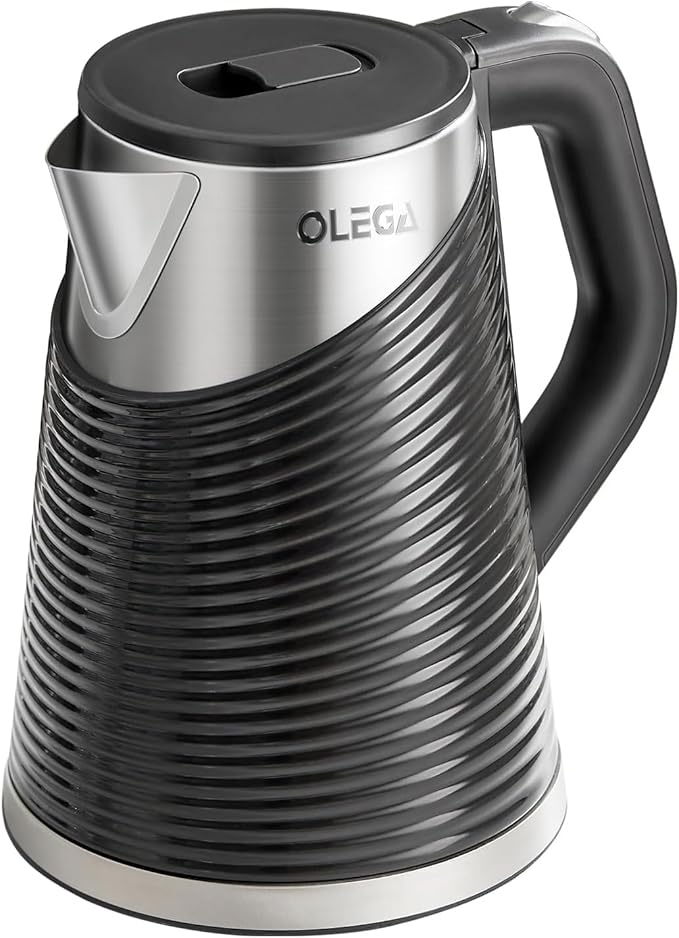 OLEGA Electric Kettle: 1500W 1.8L Electric Kettles for Boiling Water, BPA-Free Stainless Steel Electric Hot Water Kettle Auto Shut Off Water Boiler Tea Kettle Teapot for Tea Coffee Black