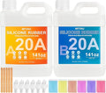 Silicone Mold Making Kit - 20A Liquid Silicone Rubber (1:1 Mix), Non-Toxic & Bubble Free Platinum Cure Silicone for Making Molds for Resin, Soap, Concrete, Craft Molds - 282oz Total