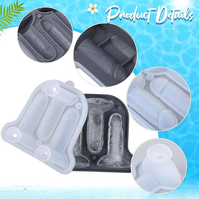 Hoolerry Ice Cube Molds Cube Trays Fun Shapes Silicone Ice Ball Maker with Lid for Whiskey Cocktails Juice Drinks Beverage Crafting Accessories White Elephant Gifting(Grey,Classic Style)