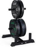 CAP Barbell 2-Inch Olympic Bumper Plate Weight Set with 6 Post Rack | 100-370 lbs | Multiple Options