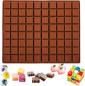 Sakolla Square Chocolate Mold, 80 Cavities Silicone Molds for Chocolate, Caramel, Praline, Ice Cube, Jelly, and Gummy (Coffee）