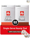 Illy Coffee K-Cups - Compatible Pods for Keurig Coffee Maker - Brasile & Colombia - Single Origin Roasts - Variety - 10 Count (Pack of 6)