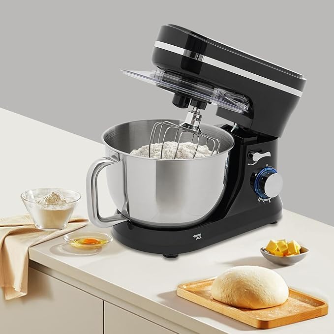Stand Mixer, 380W 8+1 Speed Multifunctional Kitchen Mixer with 1.19gal Stainless Steel Bowl Tilt-Head Meat Grinder Electric Food Mixer with Beater, Dough Hook and Whisk Black for Most Home Cooks