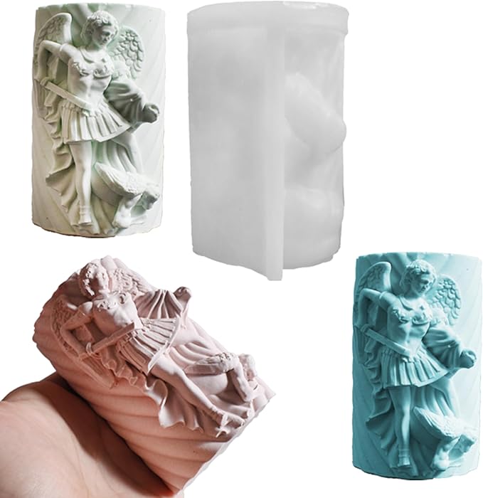 Religion Cylinder Nativity Jesus Angel Soap Resin Casting 3D Nativity Scene Candle Making Molds