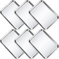 6 Pcs Baking Sheet Pan Set 9 x 6.7 x 1 inches Cookie Sheet Small Toaster Oven Pans Stainless Steel Tray Barbecue Grill Pan Rectangle Trays Oven, Non-stick, Easy Clean