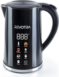 1.7L Electric Kettle, Stainless Steel Interior, 1500 Watt, Fast Boiling Water Boiler, LED Display, Temperature Control, Keep Warm, Auto Shut-Off, Boil-Dry Protection, Double Wall Cool Touch, Cordless