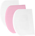 SURDOCA Dough Scraper Bench Scraper - 3P 8.3x5.5" Plastic Flexible Bowl Scraper, Sharp Edge & Angles Cake Scraper. Non-Slip Bakeware Decorating Tools Sculpting & Modeling Tools - White+Pink+White