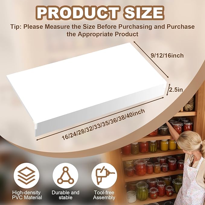 5 Pcs Wire Rack Covers 30x16x2.5 inch PVC Pantry Shelf Cover 0.31 inch Thick Removable Closet Wire Rack Shelf Covers,Decoration Kitchen Bathroom Office Shelving (Light Luxury White,30x16x2.5inch)
