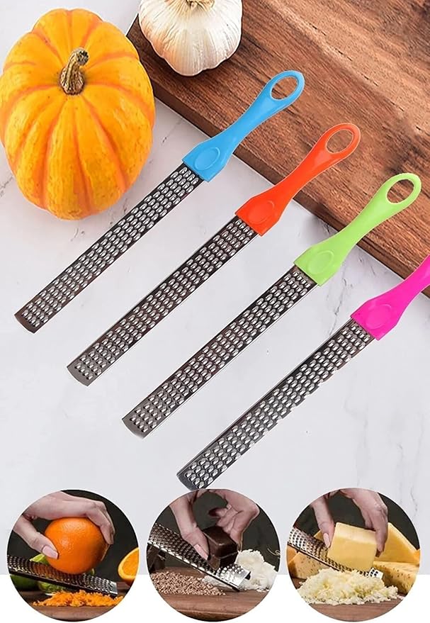Lemon Zester - Garlic Grater, Stainless Steel Cheese Parmesan Ginger Vegetable Spices Multipurpose Grater for Kitchen 1 piece
