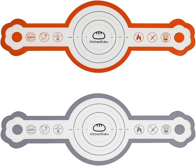 Cook's Aid 2 Pcs Silicone Bread Sling for Dutch Oven, Non-Stick Bread Baking Mat Set, Reusable Sourdough Bread Sling with Long Handles for Easier Transfer for Dough