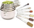 Simply Gourmet Measuring Cups and Spoons Set of 12 – Stainless Steel Kitchen Gadgets – Stackable Design with Long Handle Spoons – Fits in Jars – Cooking & Baking Measuring Set for Dry & Liquid