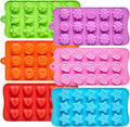 6 Pcs Flower Silicone Chocolate Molds Set, 15-Cavity Rose Heart Star Candy Mold Different Shapes Silicone Molds for Chocolate, Candy, Ice Cube, Butter, Jello