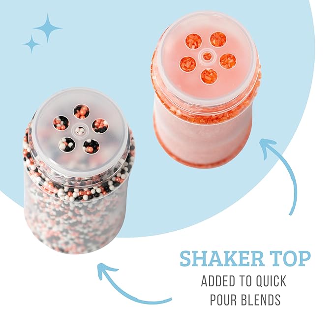 Sweets Indeed Halloween Sprinkles 4-Pack – 11.57 oz Jar Set | Candy Eyeball Mix, Bat & Pumpkin Quin Mix, Orange Sanding Sugar & Black/White/Orange Nonpareils | Cupcake & Cookie Decorations