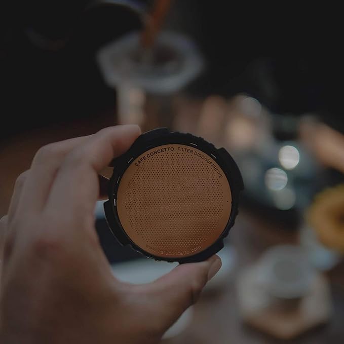 Filter for use in AeroPress Go/AeroPress Coffee Makers (Superfine) - Premium Replacement Disc - Reusable Metal, Titanium Coated Stainless Steel. Upgrade Your Mesh or Filter Papers