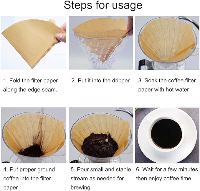 Cone Coffee Filters Size 02, 100 Count 1-4 Cups Unbleached V02 Disposable Coffee Filter Paper, Compatible with Conical Shaped Pour Over Coffee Dripper and Drip Coffee Maker