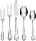 Oneida True Rose 45 Piece Everyday Flatware, Service for 8, 18/0 Stainless Steel, Silverware Set, Silver
