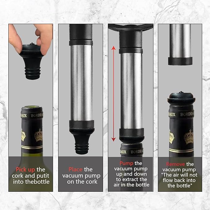 Electric Wine Opener Set, Cordless Electric Corkscrew Wine Opener, Premium Wine Gifts Box with Automatic Wine Openers, Foil Cutter, Foil Cutter, Wine Aerator, Vacuum Pump, 4 Stoppers, Rechargeable