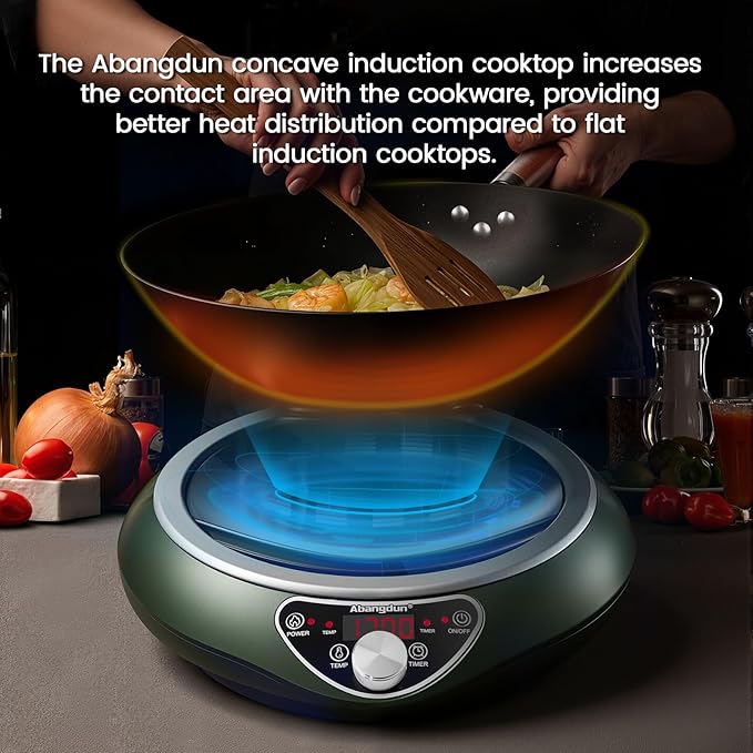 Induction Wok Cooktop，1700W Electric Wok Portable Induction Single Burner Used For Home And Commercial