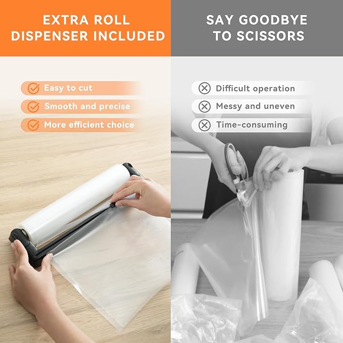 Wevac Vacuum Sealer Bags Rolls with Dispenser, 11"x50' (2 Pack) – Heavy Duty, Leakproof Food Storage for Sous Vide, Meal Prep & Freezer – Compatible with Food Saver