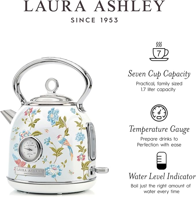 VQ - Laura Ashley 1.7L Dome Kettle - Elveden White