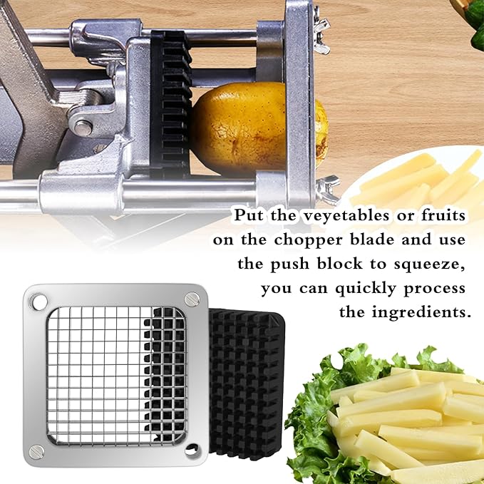 2 PCS Replacement Chopper 1/4" Blade, Commercial Vegetable Chopper Dicer, French Fry Cutter Stainless Steel Blade for Fruit Cutting Machine Tomato Onion Pusher Block