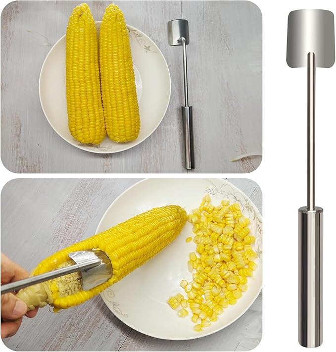 Latest Corn Peeler | Long-Handle Stainless Steel Kernel Remover | Fast, Labor-Saving & Safe | Easy-Clean Tool for Home, Restaurants & BBQs (CK-C(2Pcs))