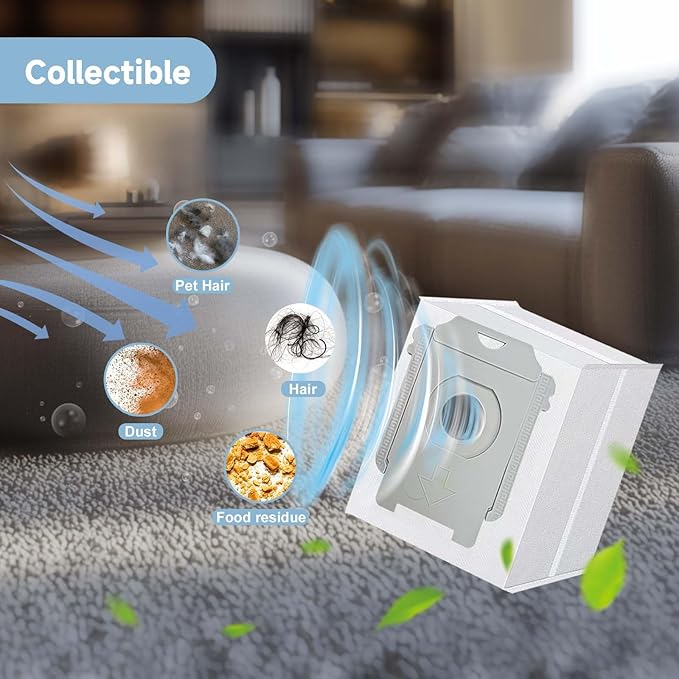 6 Pack Vacuum Bags for iRobot Roomba j9+, j7+, j5+, i5+, j6+, i3+, i4+, i8+, s9+, and Other i/s/j Series Clean Base Automatic Dirt Disposal Bags Replacement Parts