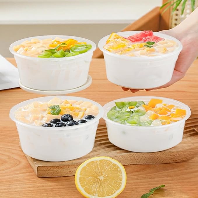Deli Food Containers with Lids 8 oz-50 Pack Meal Prep Containers Food Storage Containers with Lids Stackable, Leakproof, BPA Free, Microwave Dishwasher Freezer Safe for Takeout Meal