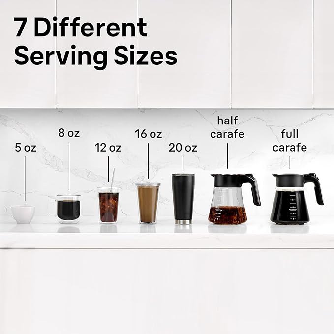 Braun MultiServe Plus 10-Cup Drip Coffee Maker - Hot & Cold Multi-Serve Brewer with Timer and Auto Start, Hot Water Dispenser, Over Ice Function, Stainless Steel & Pod-Free Design, KF9370SI