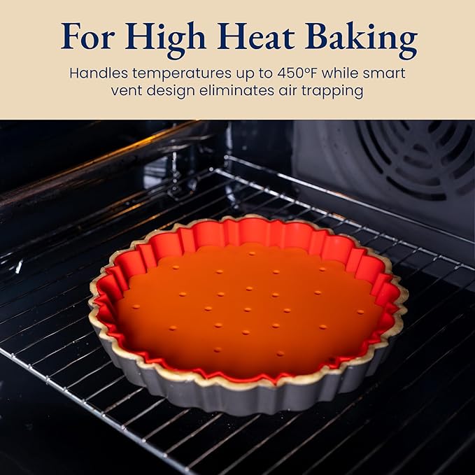 Patz&Patz PressPerfect Silicone Pie Weight - Patented Blind Baking Insert for TartArt 9 Inch Tart Pan - Alternative to Ceramic Pie Weights for Baking Crust - No Puff Ups or Cracked Crusts