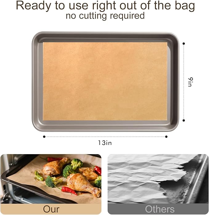 200 Pcs 9x13 Inches Unbleached Parchment Paper, Precut and Non-Stick Parchment Paper Sheets for Baking, Oven, Pan Cooking