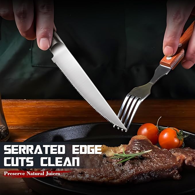DRAGON RIOT Steak Knives Set of 2，Japanese Stainless Steel Steaks Knife With Serrated Edge Dinner Knife Diswasher Safe Steak Knives with Box