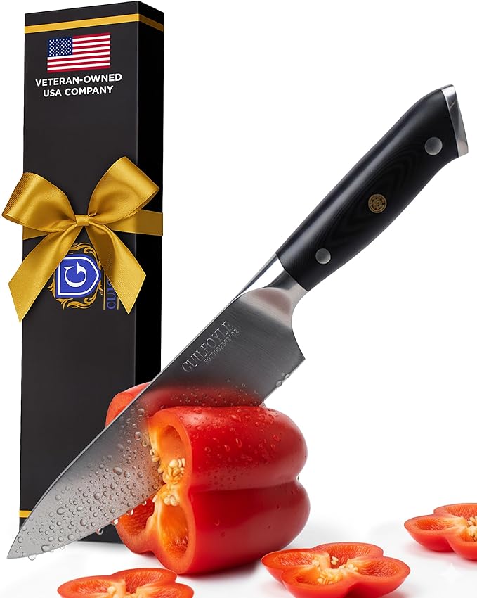 Guilfoyle Chef Knife 8 Inch – Stainless Steel Kitchen Knife with Ergonomic Handle & Full Tang – Cooking Gifts for Home Chefs – Gift Box Included