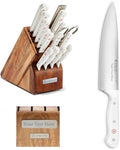 WÜSTHOF Gourmet 16-Piece Knife Block Set, White - With Custom Engraved Chef Knife and/or Faceplate