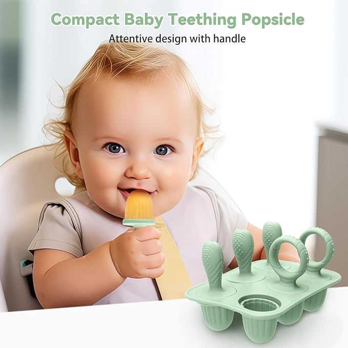 Silicone Toddlers Popsicle Molds with Sticks, Mini Popsicles Molds for Baby Breastmilk Popsicle Molds for Teething Relief, Frozen Treats Maker Popsicle Maker Ice Pop Mold for Babies Kids