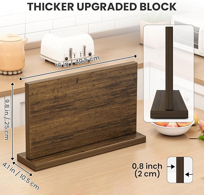 Extra Large Magnetic Knife Holder, Double-Sided Magnetic Knife Block Universal Multi-function Display Rack for Kitchen Counter (Rub Color)