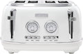 Haden Dorset 4 Slice Wide Slot Stainless Steel Toaster with Adjustable Browning Control & Non-Slip Feet, Ivory & Chrome
