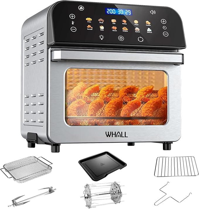 Toaster Oven, 12QT Air Fryer Oven with 12 Pre-set Cooking Menus, Clear Viewing Window, Up to 95% Less Oil for Healthier