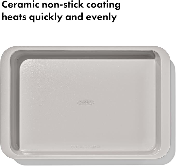 OXO Good Grips Non-Stick Pro Ceramic Coated Metal Bakeware 9” x 13” Cake Pan – Biscuit
