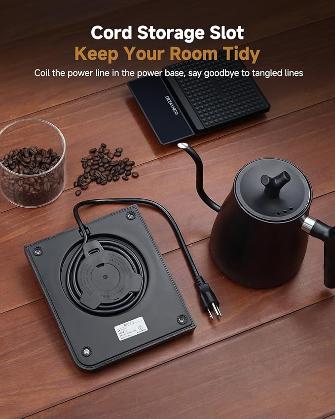 Electric Kettles - Gooseneck Electric Kettle with 7-Level Temperature Control,1-Liter Stainless Steel Inner 1000-Watt Quick Heating Hot Water kettle for Pour Over Coffee & Boil Hot Water