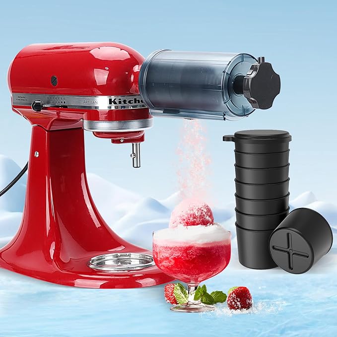 Ice Mold Accessory for KitchenAid Shave Ice Attachment, Reusable Plastic Ice Molds with Lids for Kitchenaid Ice Shaver Attachment - 8PCS for Small
