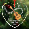 Personalized Ukulele Glass Ornament with Text Name Year, Ukulele Instrument Christmas Tree Ornament, Customized Musical Instrument Christmas Ornaments 2025, Gift for Men Women Music Lover