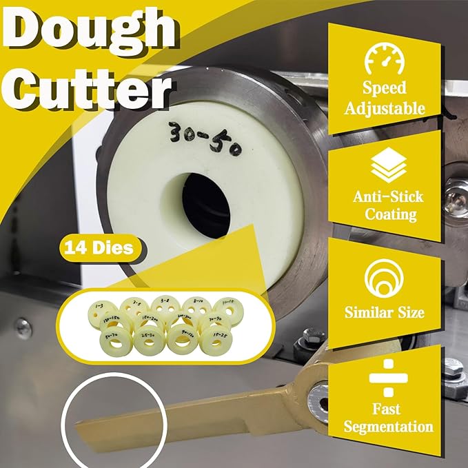 TECHTONGDA Commercial Dough Divider Electric Quantitative Dough Cutter Stainless Steel Dough Ball Maker for Bread Pizza Noodle 1-300g