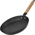 YUTANN 8" Pre-Seasoned Cast Iron Skillet, Lightweight Non-Stick Frying Pan with Detachable Wooden Handle, PFAS/PFOA Free, Dishwasher & Oven Safe (500°F)